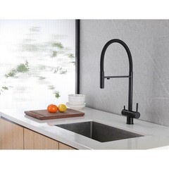 Смеситель для кухни Abber Wasser Kreis черный с высоким изливом с подключением к фильтру однорычажный (AF81141B) - фото 3