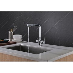 Смеситель для кухни Abber Emotion хром с высоким изливом с подключением к фильтру однорычажный (AF8814) - фото 3