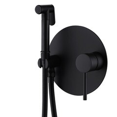 Смеситель с гигиеническим душем встраиваемый Abber Emotion со скрытой частью в комплекте черный (AF8826B) - фото 4