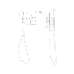 Смеситель с гигиеническим душем встраиваемый Abber Emotion со скрытой частью в комплекте черный (AF8826B) - фото 2