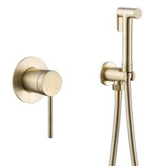 Смеситель с гигиеническим душем встраиваемый Abber Emotion со скрытой частью в комплекте золото (AF8825G) - фото 3