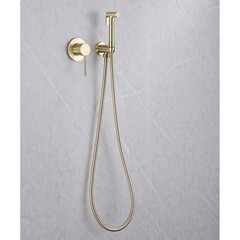 Смеситель с гигиеническим душем встраиваемый Abber Emotion со скрытой частью в комплекте золото (AF8825G) - фото 2