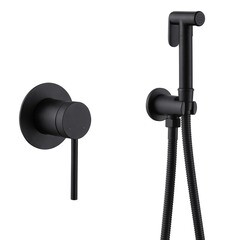 Смеситель с гигиеническим душем встраиваемый Abber Emotion со скрытой частью в комплекте черный (AF8825B) - фото 4