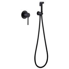 Смеситель с гигиеническим душем встраиваемый Abber Emotion со скрытой частью в комплекте черный (AF8825B)