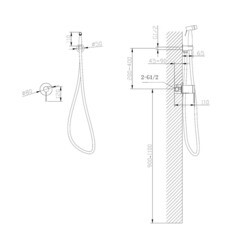 Смеситель с гигиеническим душем встраиваемый Abber Emotion со скрытой частью в комплекте черный (AF8825B) - фото 2