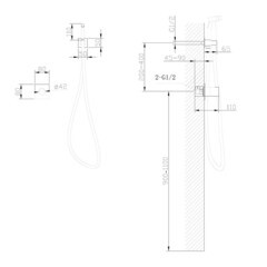 Смеситель с гигиеническим душем встраиваемый Abber Rund со скрытой частью в комплекте черный (AF8725B) - фото 2