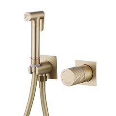 Смеситель с гигиеническим душем встраиваемый Abber Rund со скрытой частью в комплекте золото (AF8725G) - фото 4