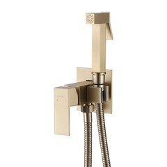 Смеситель с гигиеническим душем встраиваемый Abber Daheim со скрытой частью в комплекте золото (AF8226G) - фото 4