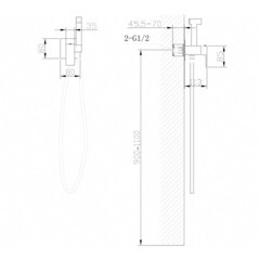 Смеситель с гигиеническим душем встраиваемый Abber Daheim со скрытой частью в комплекте золото (AF8226G) - фото 2