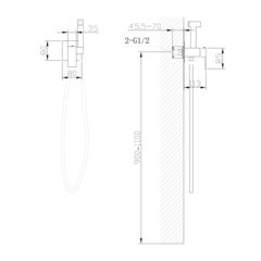 Смеситель с гигиеническим душем встраиваемый Abber Daheim со скрытой частью в комплекте хром (AF8226) - фото 2