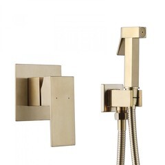 Смеситель с гигиеническим душем встраиваемый Abber Daheim со скрытой частью в комплекте золото (AF8225G) - фото 4
