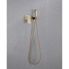 Смеситель с гигиеническим душем встраиваемый Abber Daheim со скрытой частью в комплекте золото (AF8225G) - фото 3