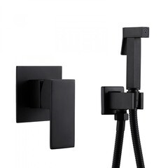 Смеситель с гигиеническим душем встраиваемый Abber Daheim со скрытой частью в комплекте черный (AF8225B) - фото 4