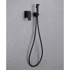 Смеситель с гигиеническим душем встраиваемый Abber Daheim со скрытой частью в комплекте черный (AF8225B) - фото 3