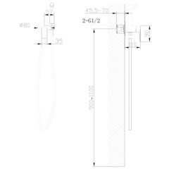 Смеситель с гигиеническим душем встраиваемый Abber Weiss Insel со скрытой частью в комплекте хром (AF8025) - фото 2