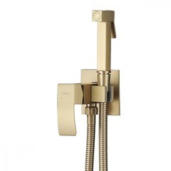 Смеситель с гигиеническим душем встраиваемый Abber Wasserfall со скрытой частью в комплекте золото (AF8625G) - фото 4