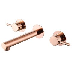 Смеситель для раковины встраиваемый Abber Emotion двухвентильный розовое золото (AF88121RG) - фото 1