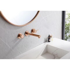 Смеситель для раковины встраиваемый Abber Emotion двухвентильный розовое золото (AF88121RG) - фото 3