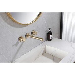 Смеситель для раковины встраиваемый Abber Emotion двухвентильный золото (AF88121G) - фото 2