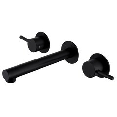 Смеситель для раковины встраиваемый Abber Emotion двухвентильный черный (AF88121B)