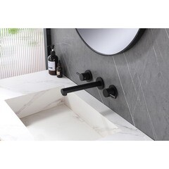 Смеситель для раковины встраиваемый Abber Emotion двухвентильный черный (AF88121B) - фото 3