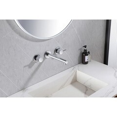 Смеситель для раковины встраиваемый Abber Emotion двухвентильный хром (AF88121) - фото 2