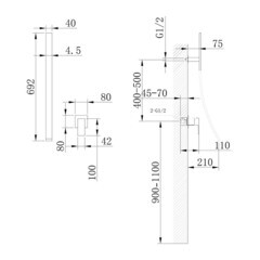 Смеситель для раковины встраиваемый Abber Daheim однорычажный хром (AF8209) - фото 2