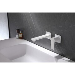 Смеситель для раковины встраиваемый Abber Weiss Insel белый однорычажный (AF8082FW) - фото 3