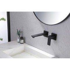 Смеситель для раковины встраиваемый Abber Weiss Insel черный однорычажный (AF8082B) - фото 2