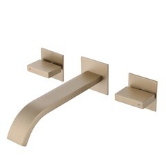 Смеситель для раковины встраиваемый Abber Wasserfall двухвентильный золото (AF8612G) - фото 1