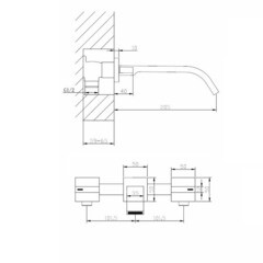 Смеситель для раковины встраиваемый Abber Wasserfall двухвентильный золото (AF8612G) - фото 3