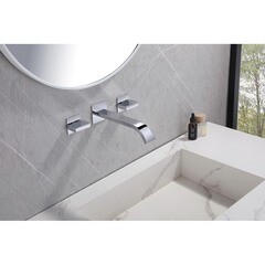 Смеситель для раковины встраиваемый Abber Wasserfall двухвентильный хром (AF8612) - фото 2