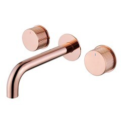Смеситель для раковины встраиваемый Abber Wasser Kreis двухвентильный розовое золото (AF81122RG) - фото 1