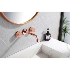 Смеситель для раковины встраиваемый Abber Wasser Kreis двухвентильный розовое золото (AF81122RG) - фото 3