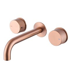 Смеситель для раковины встраиваемый Abber Wasser Kreis двухвентильный розовое золото (AF81122MRG)