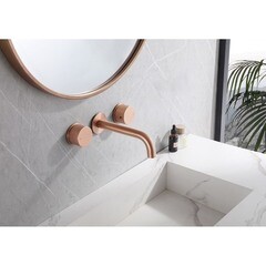 Смеситель для раковины встраиваемый Abber Wasser Kreis двухвентильный розовое золото (AF81122MRG) - фото 3