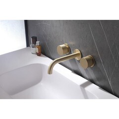 Смеситель для раковины встраиваемый Abber Wasser Kreis двухвентильный золото (AF81122G) - фото 3