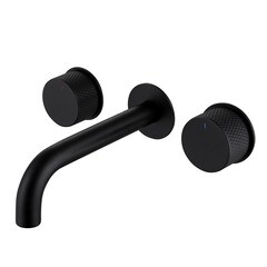 Смеситель для раковины встраиваемый Abber Wasser Kreis двухвентильный черный (AF81122B)