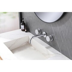 Смеситель для раковины встраиваемый Abber Wasser Kreis двухвентильный хром (AF81122) - фото 3