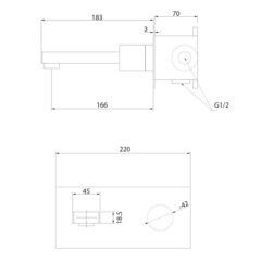 Смеситель для раковины встраиваемый Abber Rund поворотный переключатель никель (AF8712NG) - фото 2