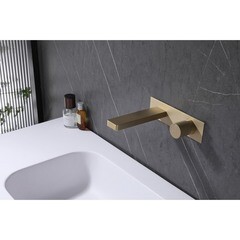 Смеситель для раковины встраиваемый Abber Rund поворотный переключатель золото (AF8712G) - фото 3