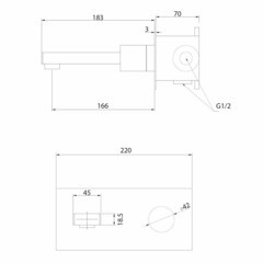 Смеситель для раковины встраиваемый Abber Rund поворотный переключатель золото (AF8712G) - фото 2