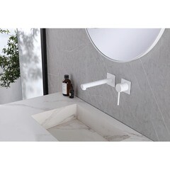 Смеситель для раковины встраиваемый Abber Emotion однорычажный белый (AF8812W) - фото 3