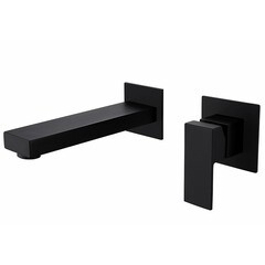 Смеситель для раковины встраиваемый Abber Daheim однорычажный черный (AF8212B)