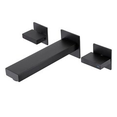 Смеситель для раковины встраиваемый Abber Daheim двухвентильный черный (AF82122B) - фото 1