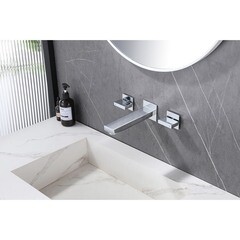 Смеситель для раковины встраиваемый Abber Daheim двухвентильный хром (AF82122) - фото 3