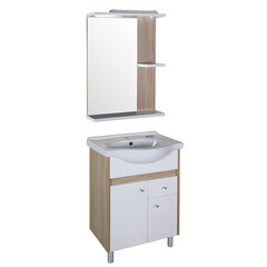 Тумба под раковину АСБ-Мебель Магнолия 60 см напольная белая/дуб янтарный (9100) - фото 3