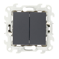 Выключатель Simon 24 Harmonie двухклавишный встраиваемый графит (2420398-038)