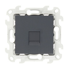 Изображение товара Розетка компьютерная Simon 24 Harmonie встраиваемая графит 2хRJ45 (2410598-038)
