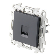 Розетка компьютерная Simon 24 Harmonie встраиваемая графит 2хRJ45 (2410598-038) - фото 4